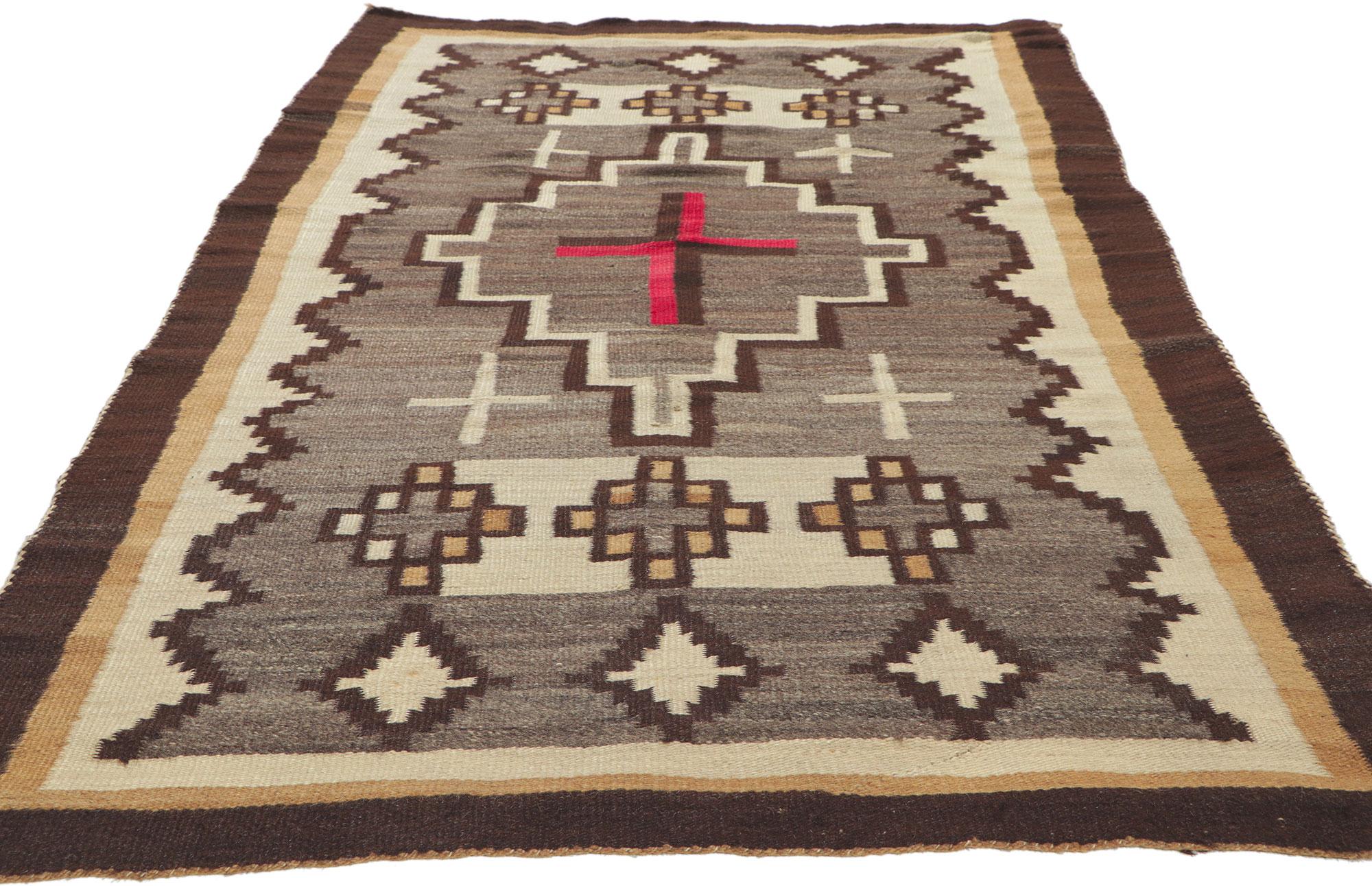 Hand-Woven Vintage Navajo Kilim Rug with Native American Style For Sale