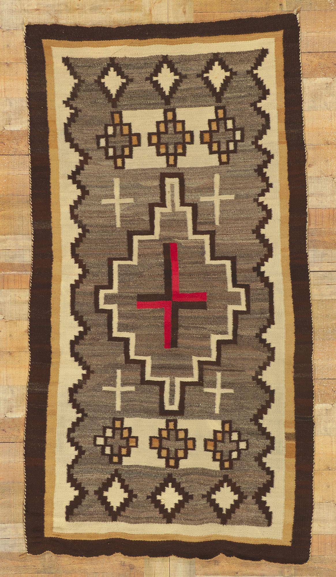20th Century Vintage Navajo Kilim Rug with Native American Style For Sale