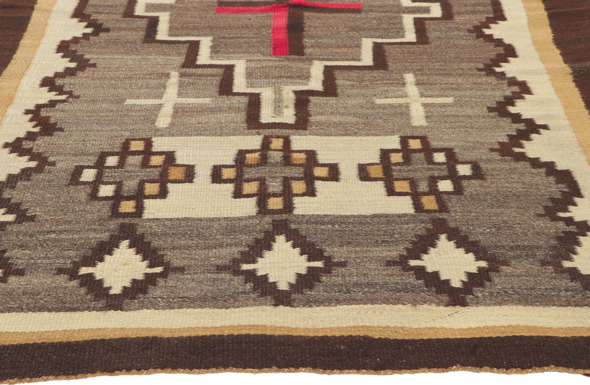 Wool Vintage Navajo Kilim Rug with Native American Style For Sale