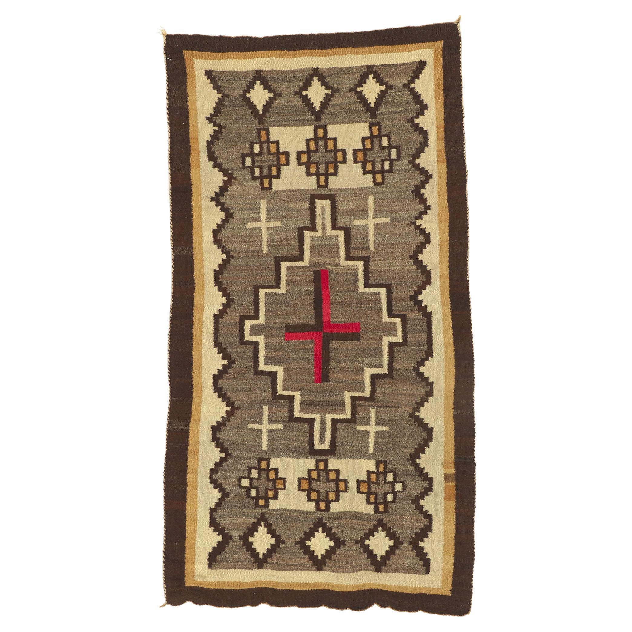 Vintage Navajo Kilim Rug with Native American Style For Sale