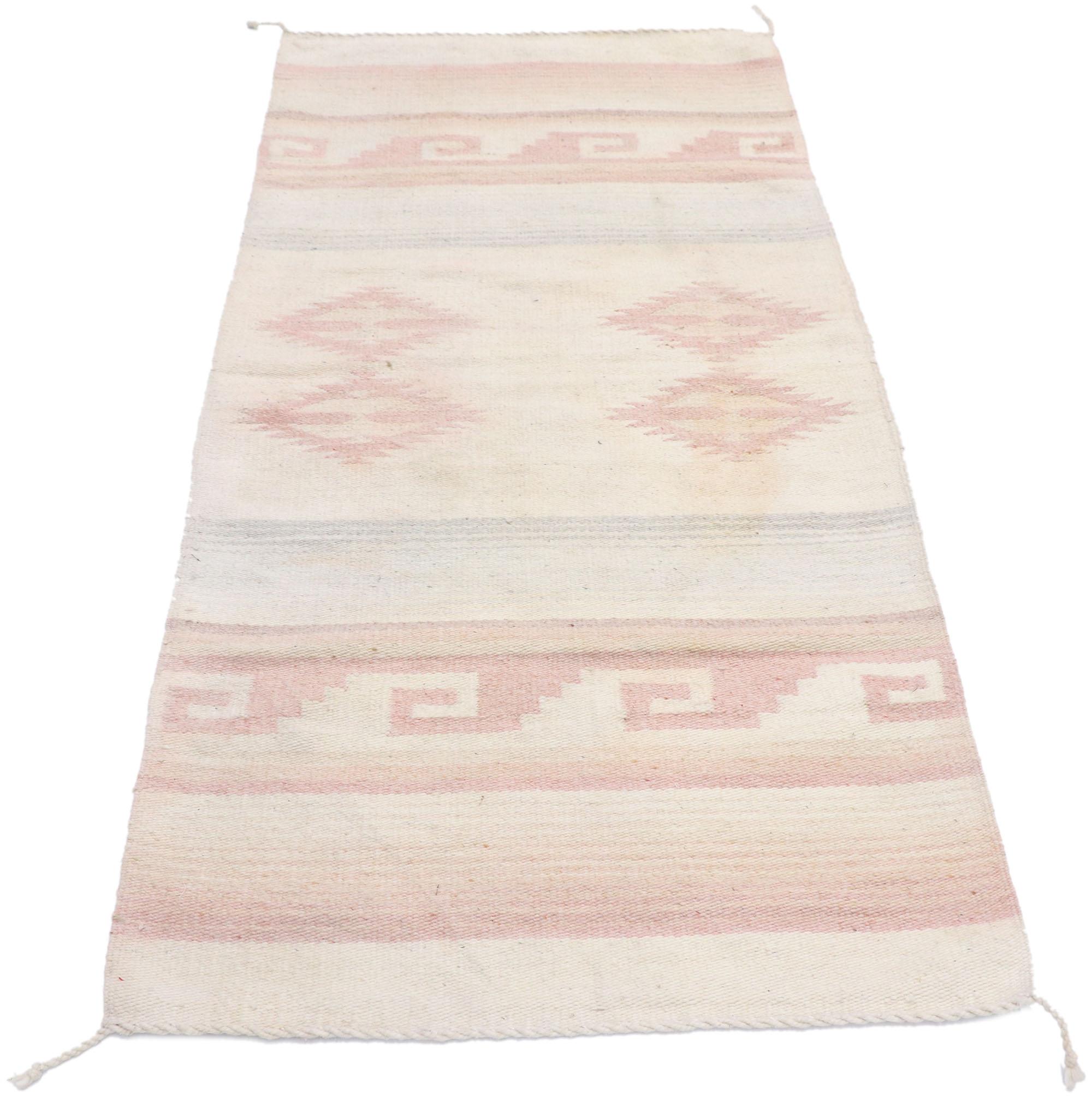 American Vintage Navajo Kilim Rug with Southwestern Bohemian Style  For Sale