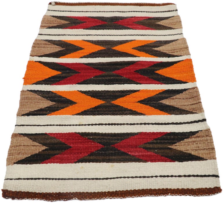 Vintage Navajo Kilim Rug with Two Grey Hills Style For Sale at 1stDibs