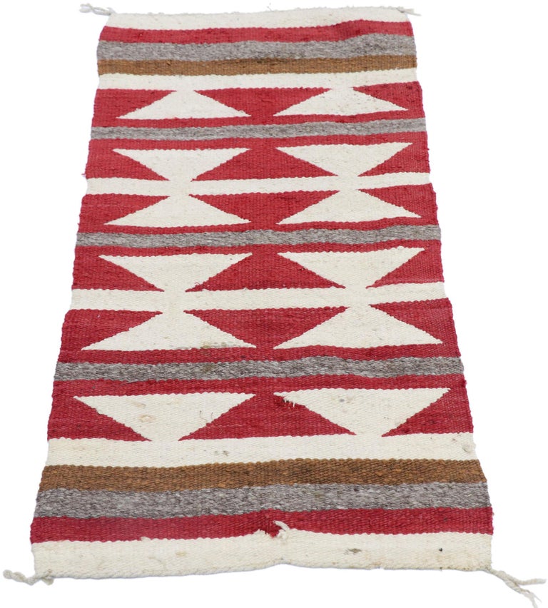Vintage Navajo Kilim Rug with Two Grey Hills Style For Sale at 1stDibs
