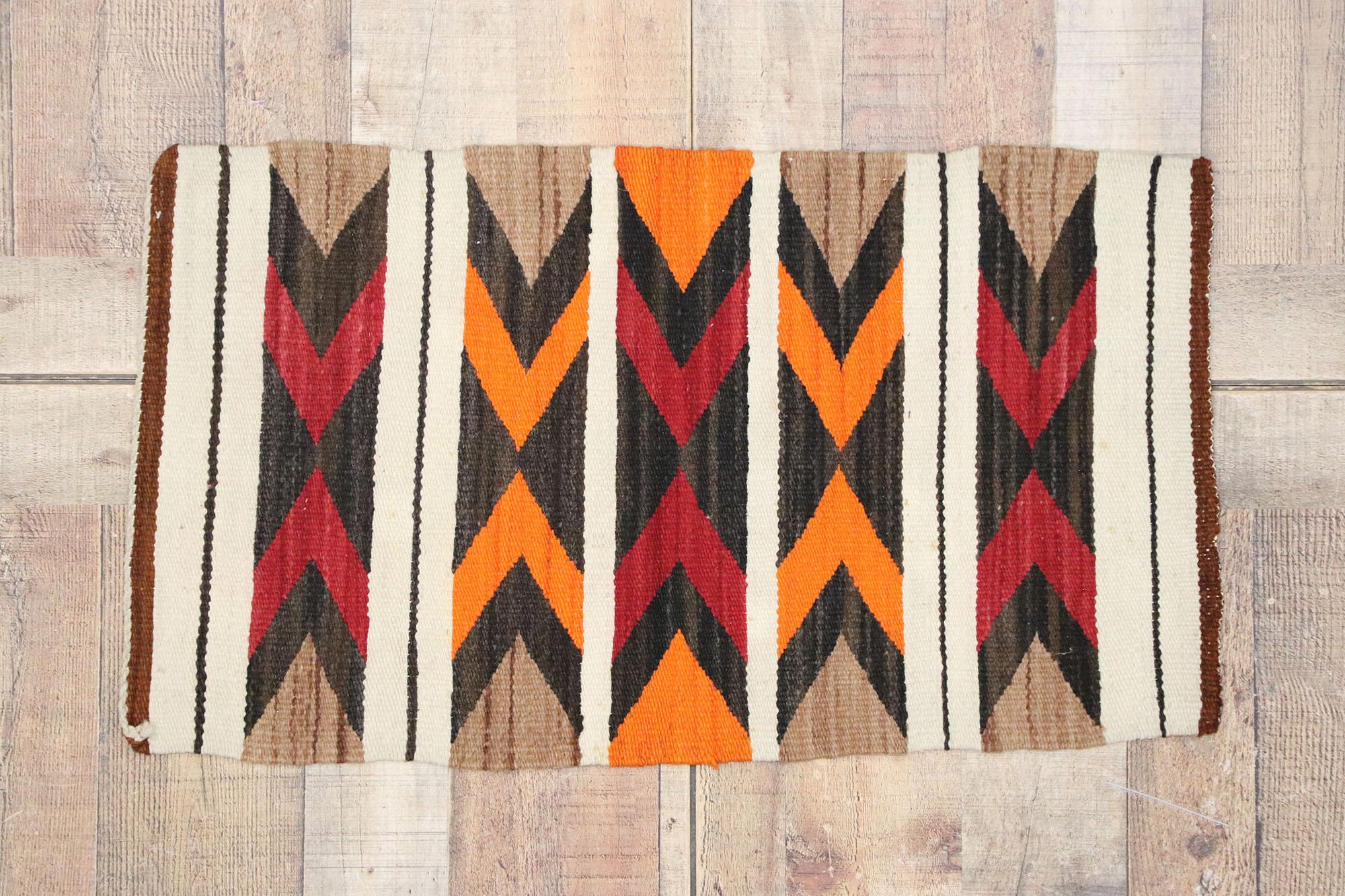 Vintage Navajo Kilim Rug with Two Grey Hills Style For Sale 1