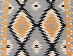 Vintage Navajo Kilim with Tribal Diamond Design in Earthy Tones 5'7 x 9'9
