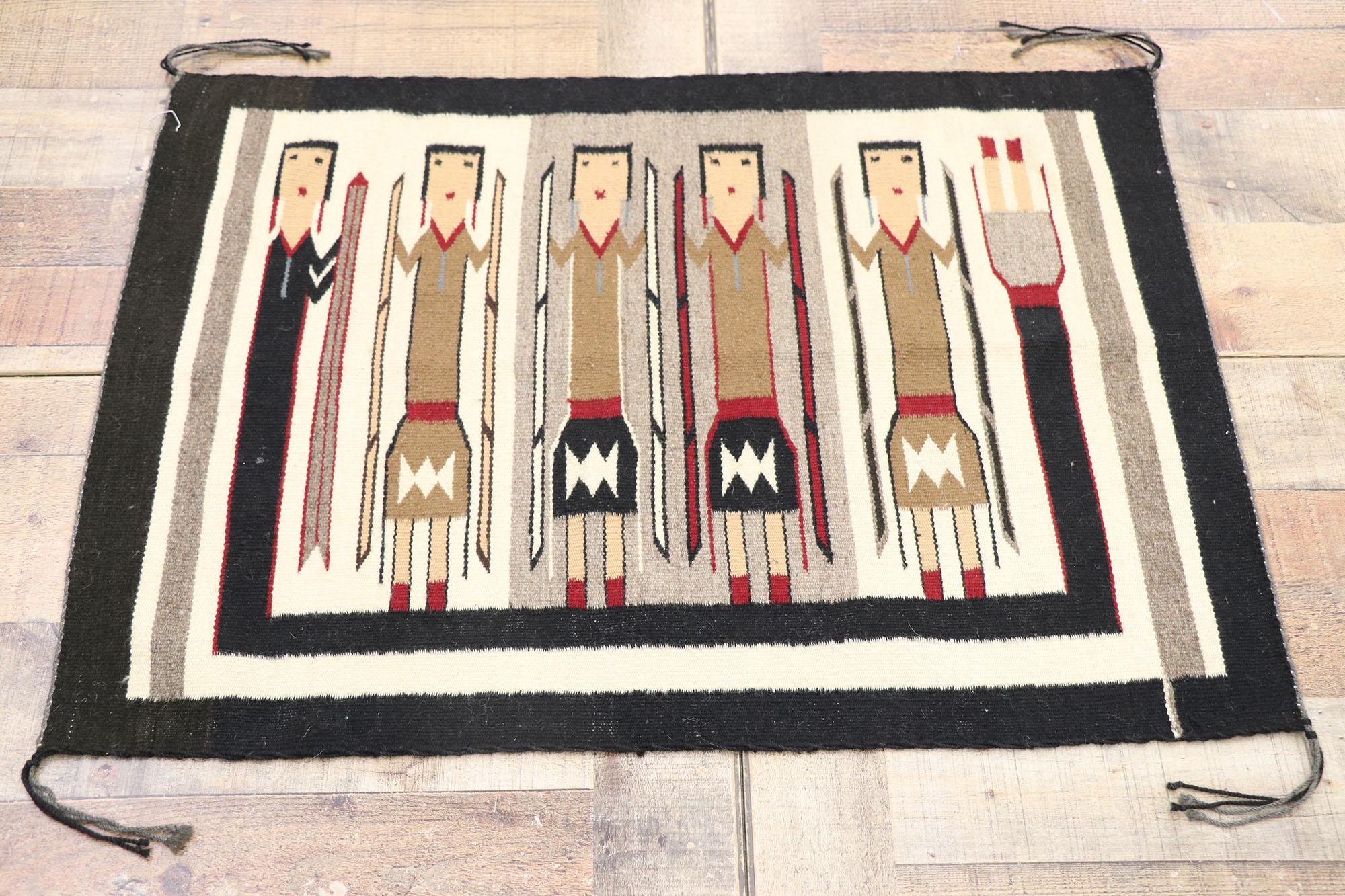 1930's Vintage Navajo Yeibichai Textile In Good Condition For Sale In Dallas, TX