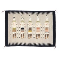 Vintage Navajo Kilim Yeibichai Rug with Southwestern Folk Art Style