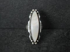 Vintage Navajo Mother of Pearl Ring Size 6.5 Sterling Silver Anna Begay