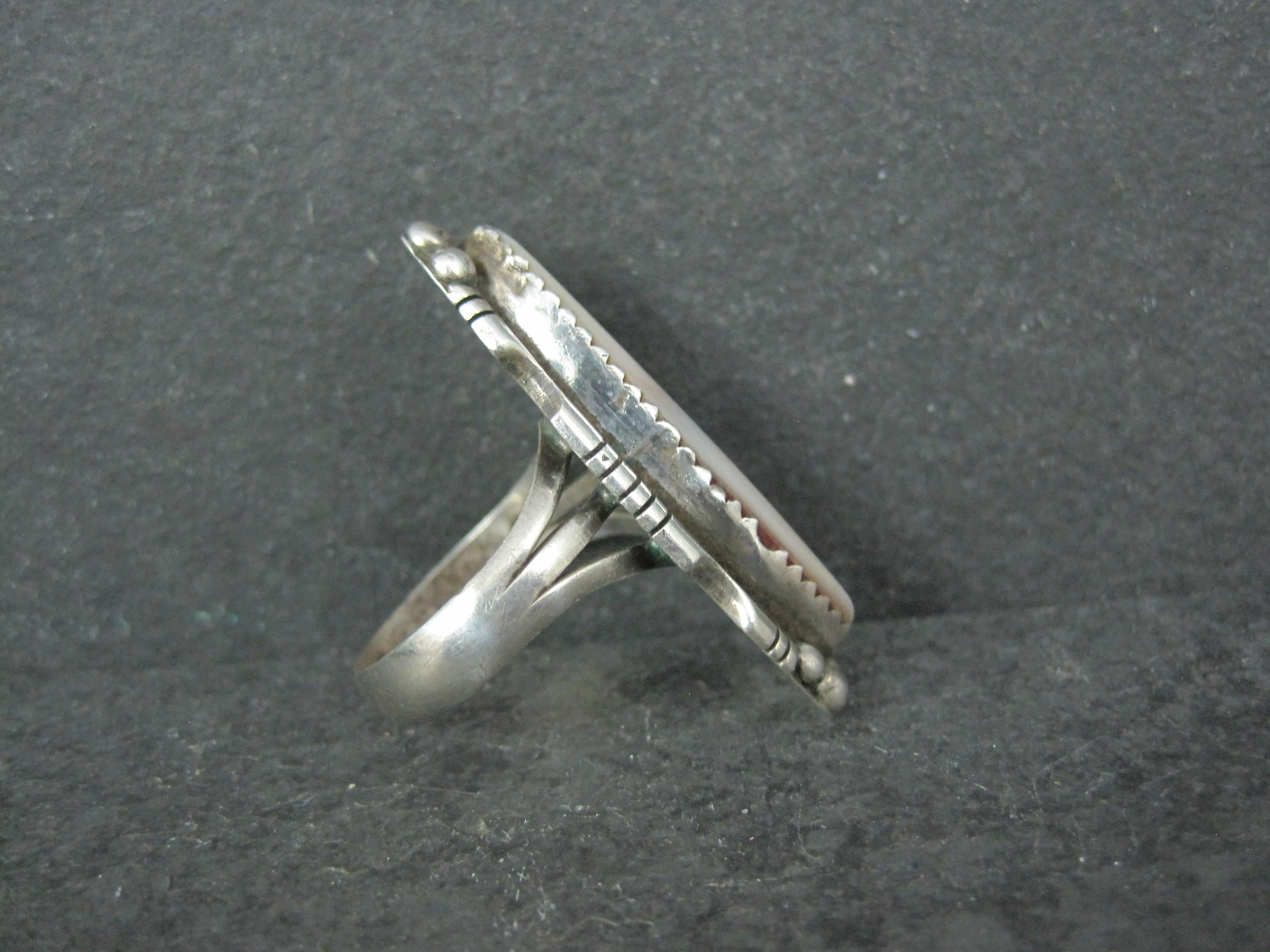 Vintage Navajo Perlmutt Ring Größe 6,5 Sterling Silber Anna Begay im Zustand „Hervorragend“ im Angebot in Webster, SD