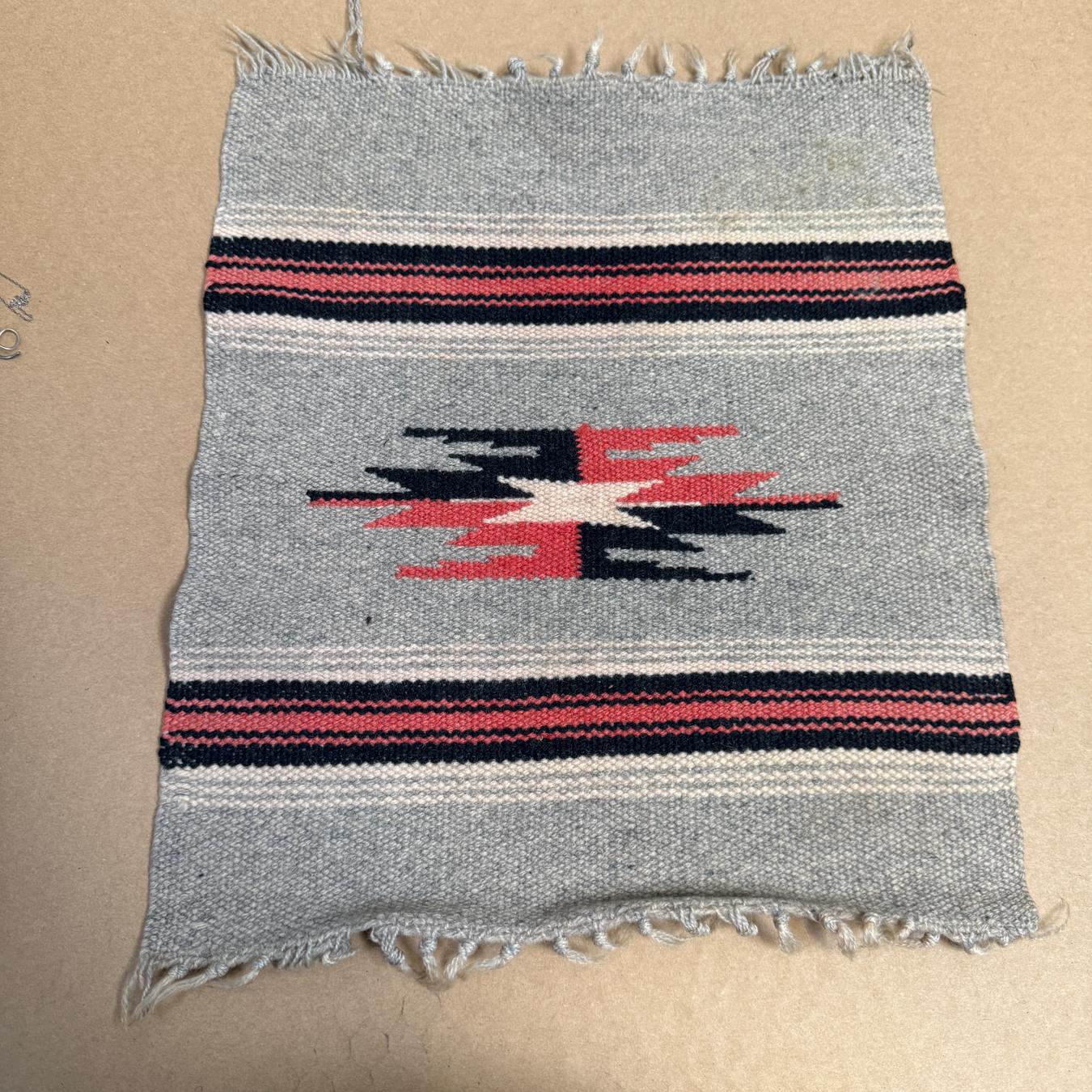 Navajo Native American Woven Small Rug Tapestry
handcrafted
14.75 H x 12.5 W
original vintage
Refer to images listed
