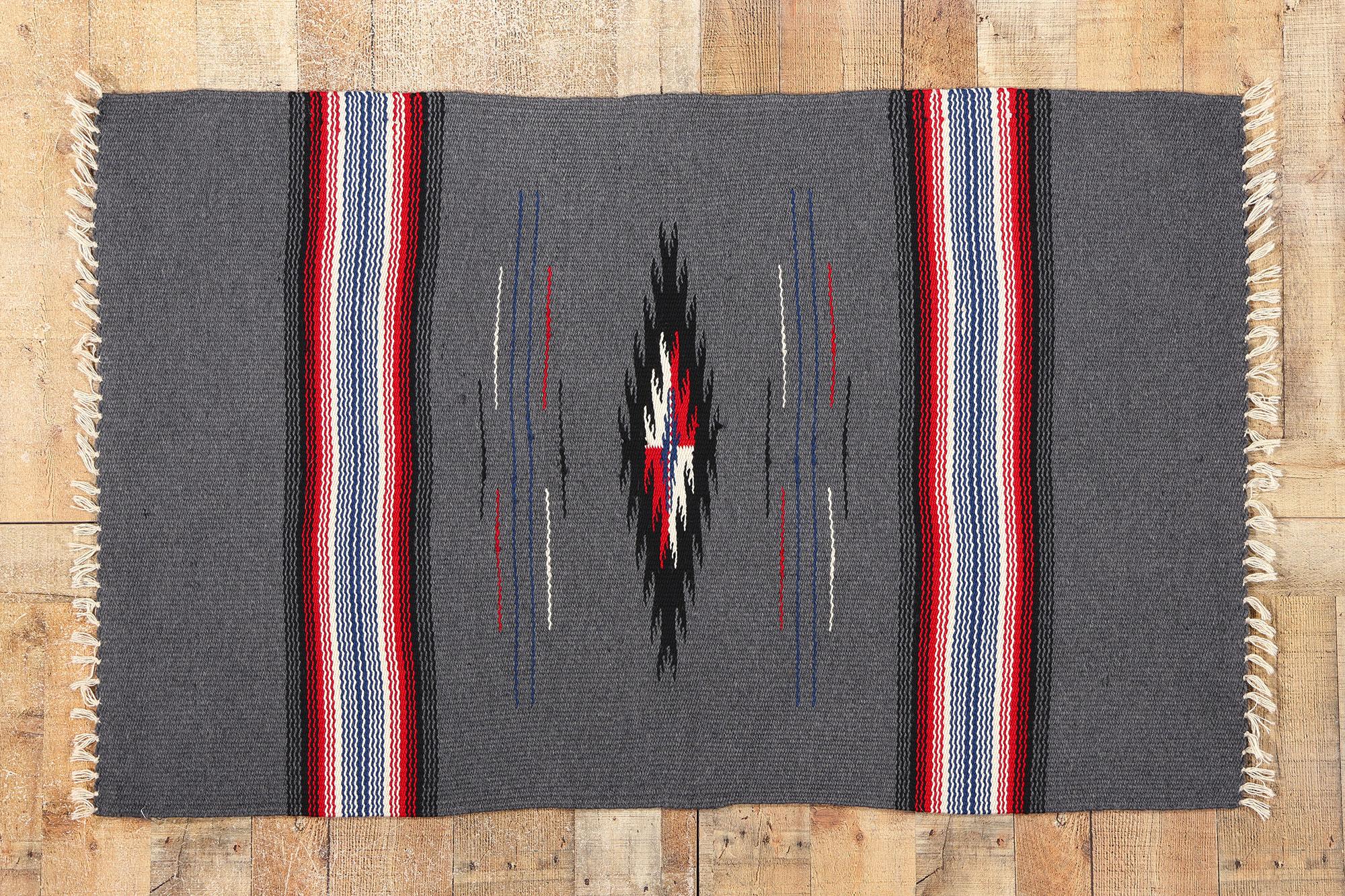 Vintage Navajo-Style New Mexico Chimayo Blanket Rug For Sale 2