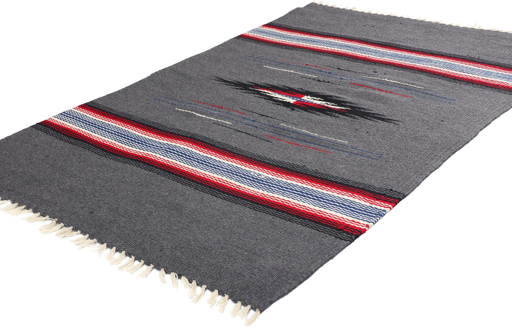 78790 Vintage New Mexico Chimayo Rug, 03'01 x 05'00. New Mexico Chimayo wool rugs made by Ortega's Weaving Shop are handcrafted textiles celebrated for their exceptional quality and traditional designs. These rugs are woven using high-quality wool