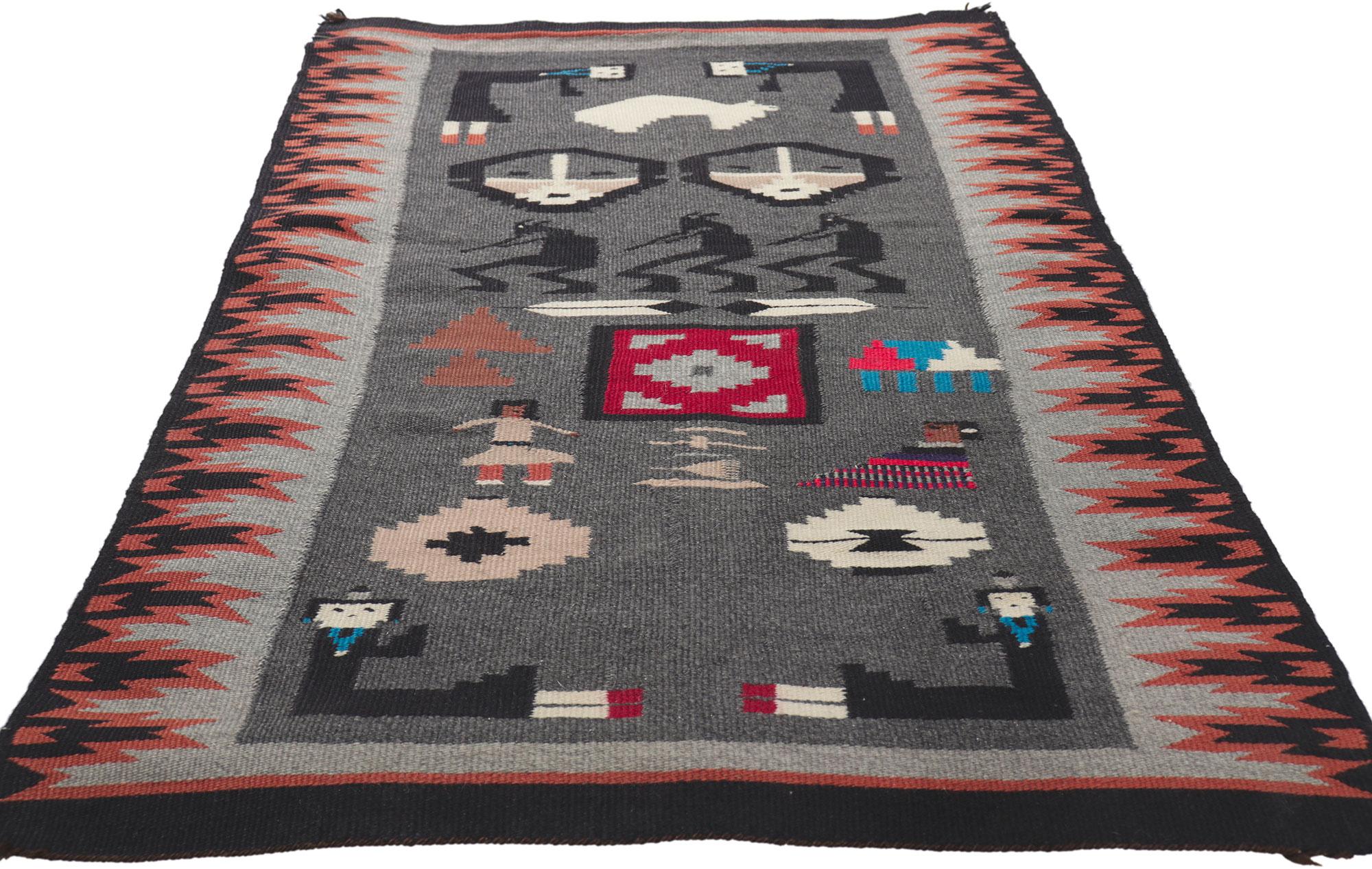 Navajo Pictorial-Teppich (amerikanisch) im Angebot