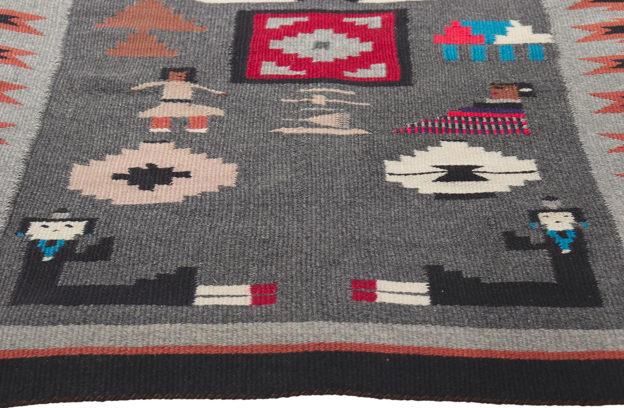 Navajo Pictorial-Teppich (Handgewebt) im Angebot