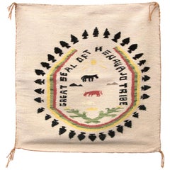 Vintage Navajo Pictorial Weaving "Great Seal of the Navajo Tribe":: circa 1945