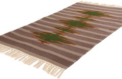 1980's Rio Grande Banded Blanket Rug with Southwest Modern Style by Tierra Wools