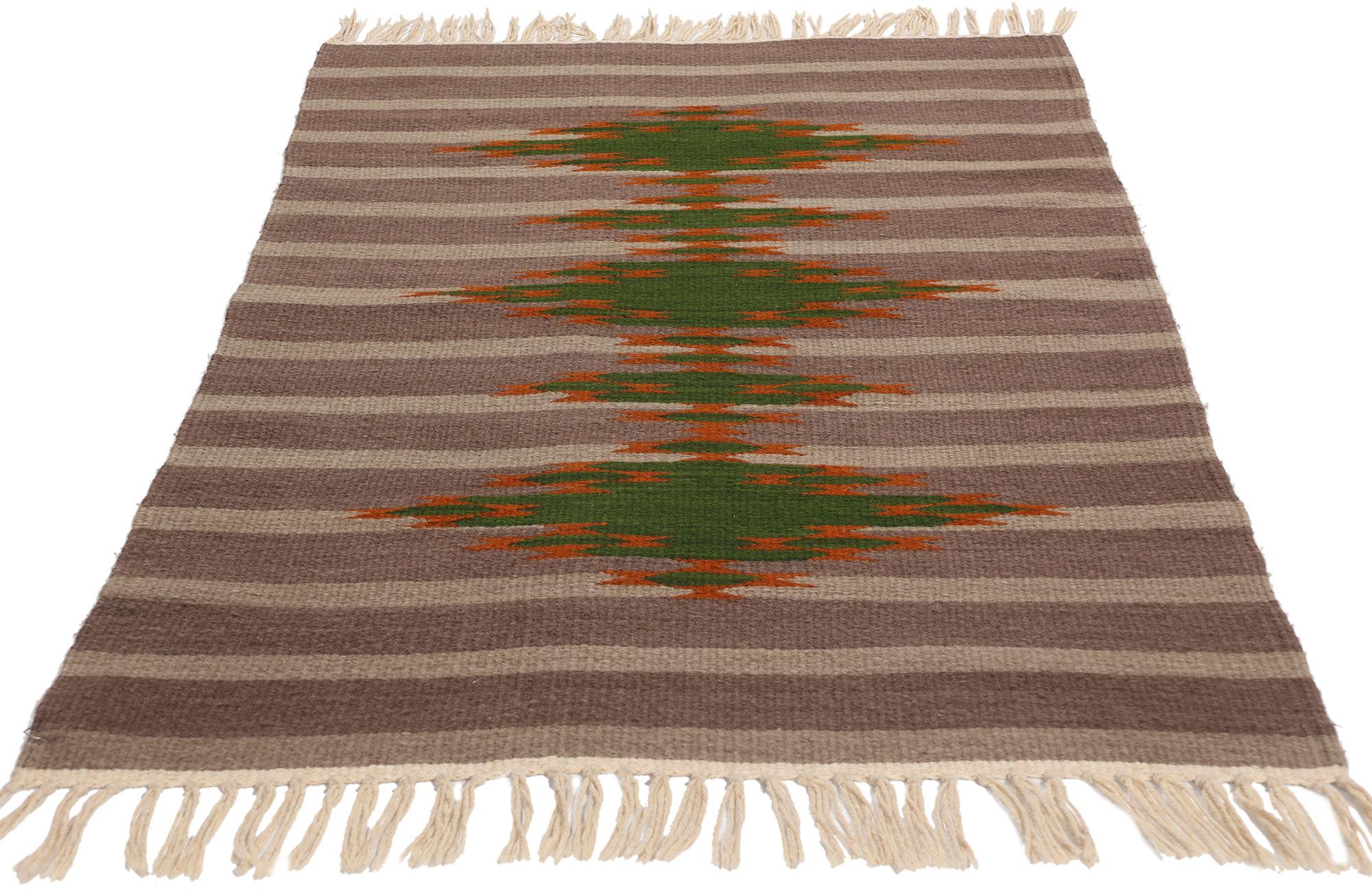 American Vintage Navajo-Style Rio Grande Banded Blanket Rug For Sale
