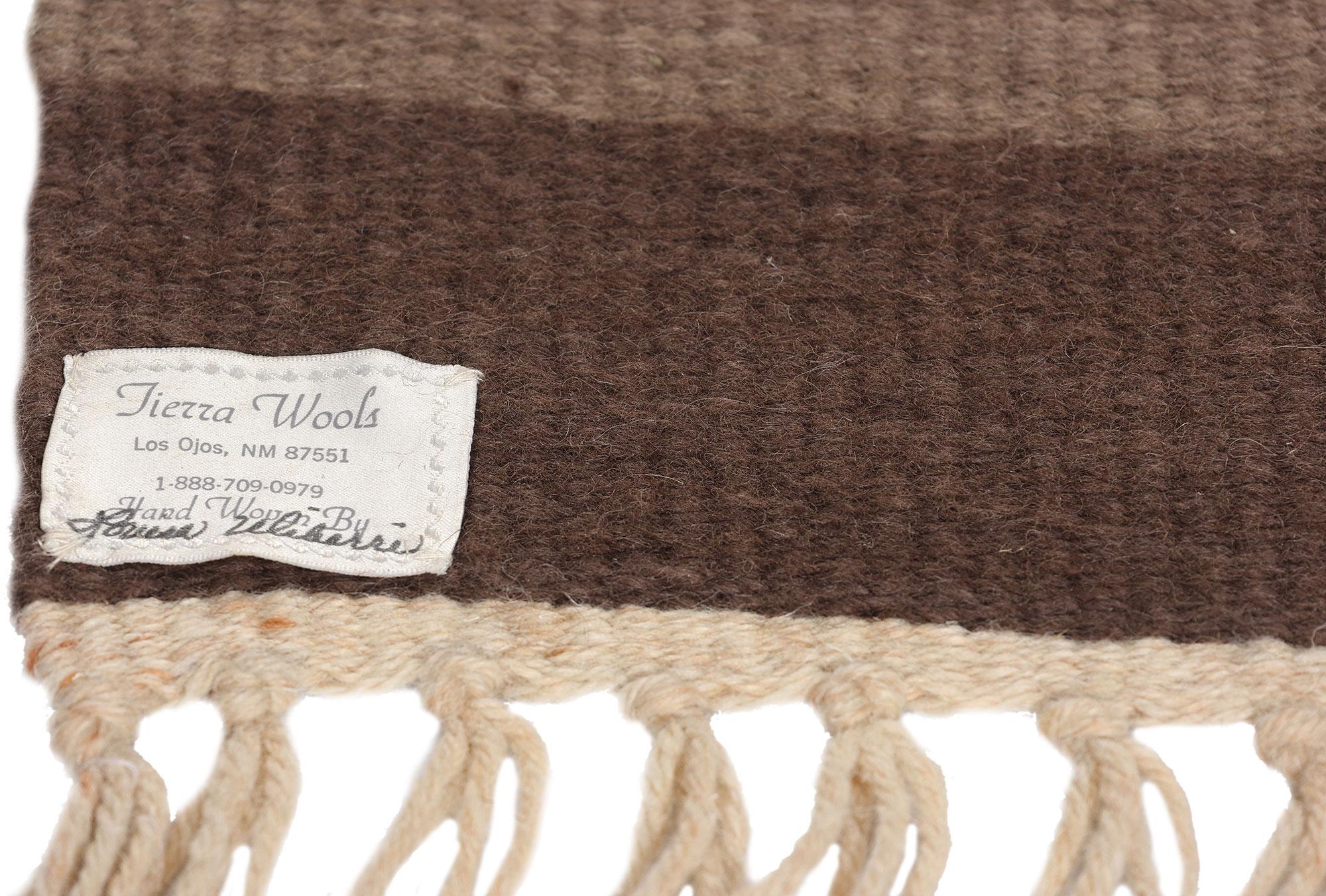 20th Century Vintage Navajo-Style Rio Grande Banded Blanket Rug For Sale