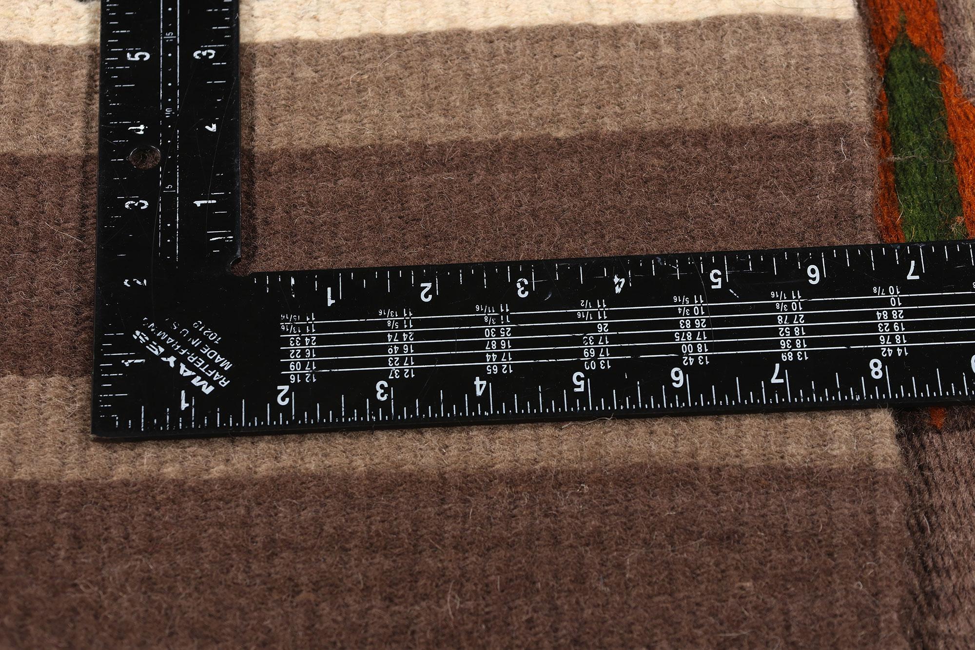 Wool Vintage Navajo-Style Rio Grande Banded Blanket Rug For Sale