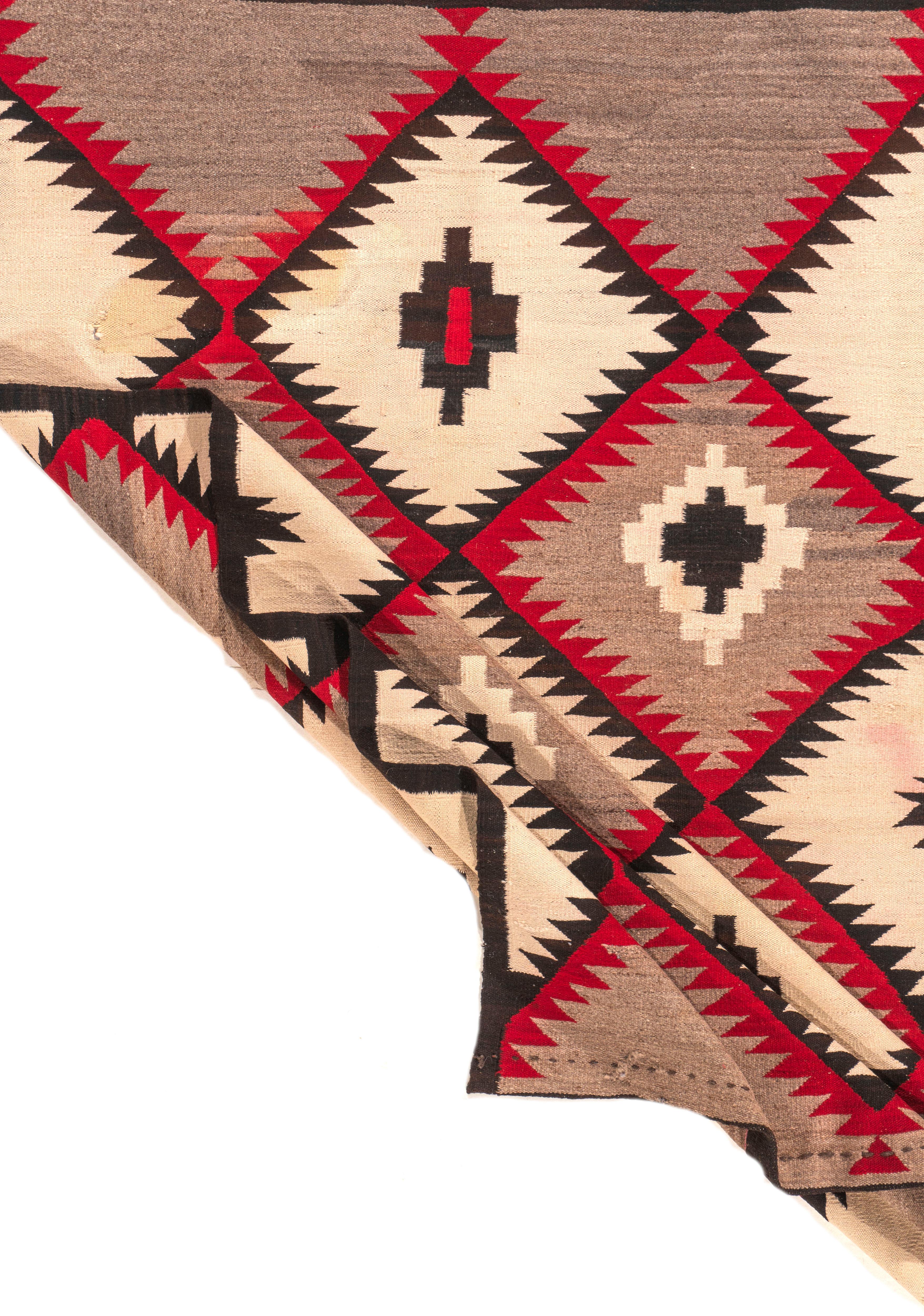 Vintage Navajo Rug 3'8 X 6'. Navajos are usually in scatter sizes and larger, room size pieces are both extremely rare and highly desirable . As perpetually fashionable as they are collectible, traditional Navajo rugs, skillfully woven by members of