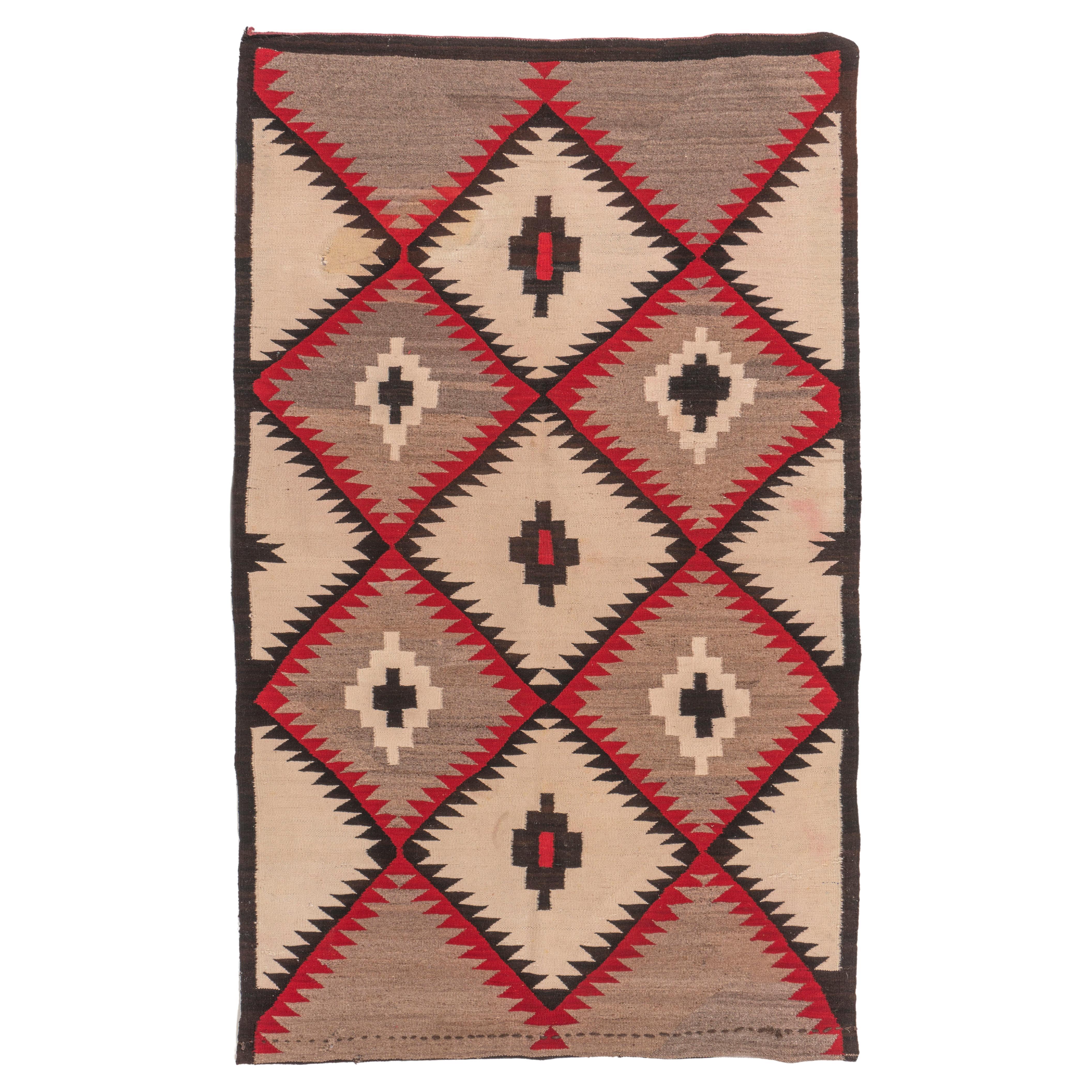 Vintage  Alfombra de lana tejida a mano Navajo 3'8 X 6'