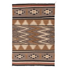Vintage Navajo Hand Woven Camel Ivory Rug 3'9 X 5'4