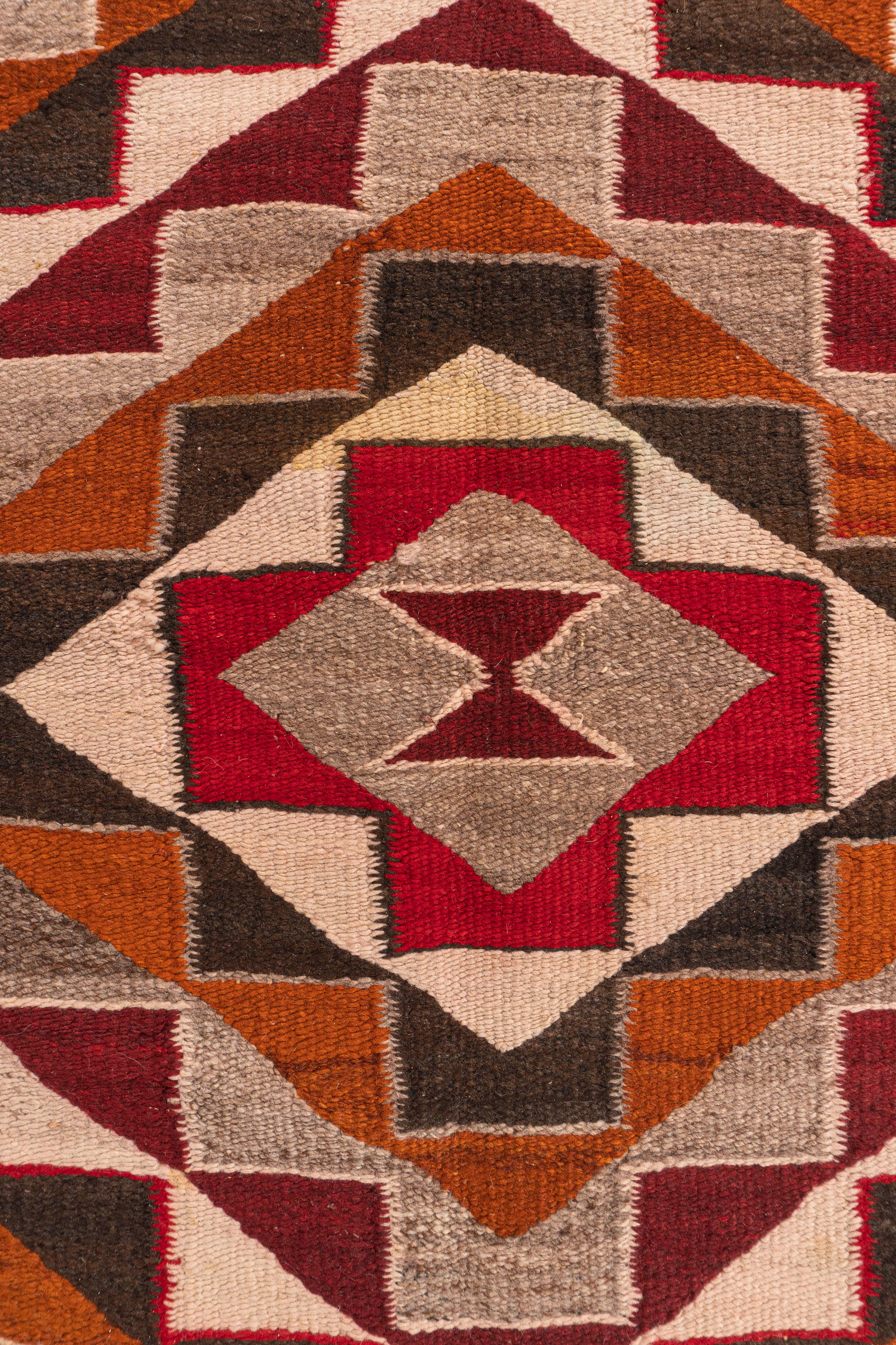 Vintage Navajo Rug 4'6 X 8'. Navajos are usually in scatter sizes and larger, room size pieces are both extremely rare and highly desirable . As perpetually fashionable as they are collectible, traditional Navajo rugs, skillfully woven by members of