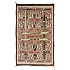 Vintage Navajo Rug Crystal Trading Post circa 1930 Pictorial Plumes et Flèches