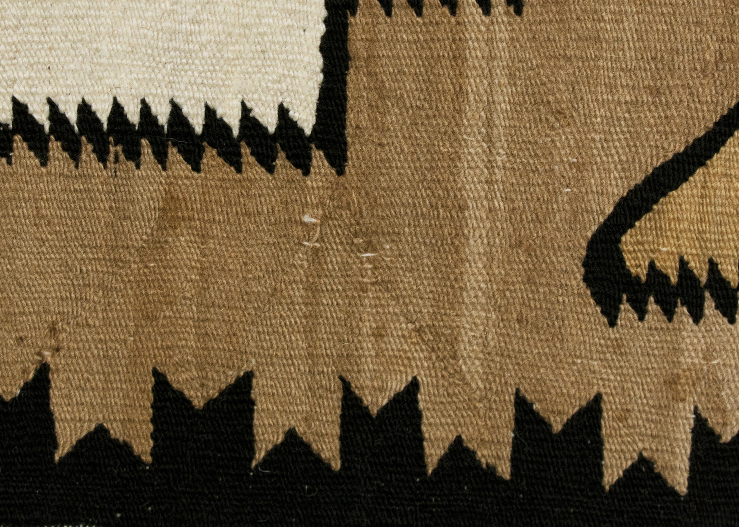 American Vintage Navajo Rug, Crystal Trading Post, circa 1930s-1950s, Brown, Camel, Ivory