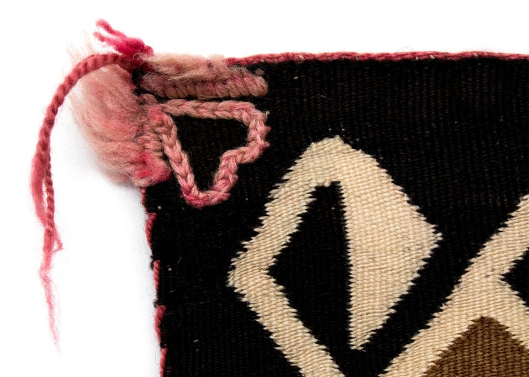 Woven Vintage Navajo Rug, Double Saddle Blanket, circa 1900 For Sale