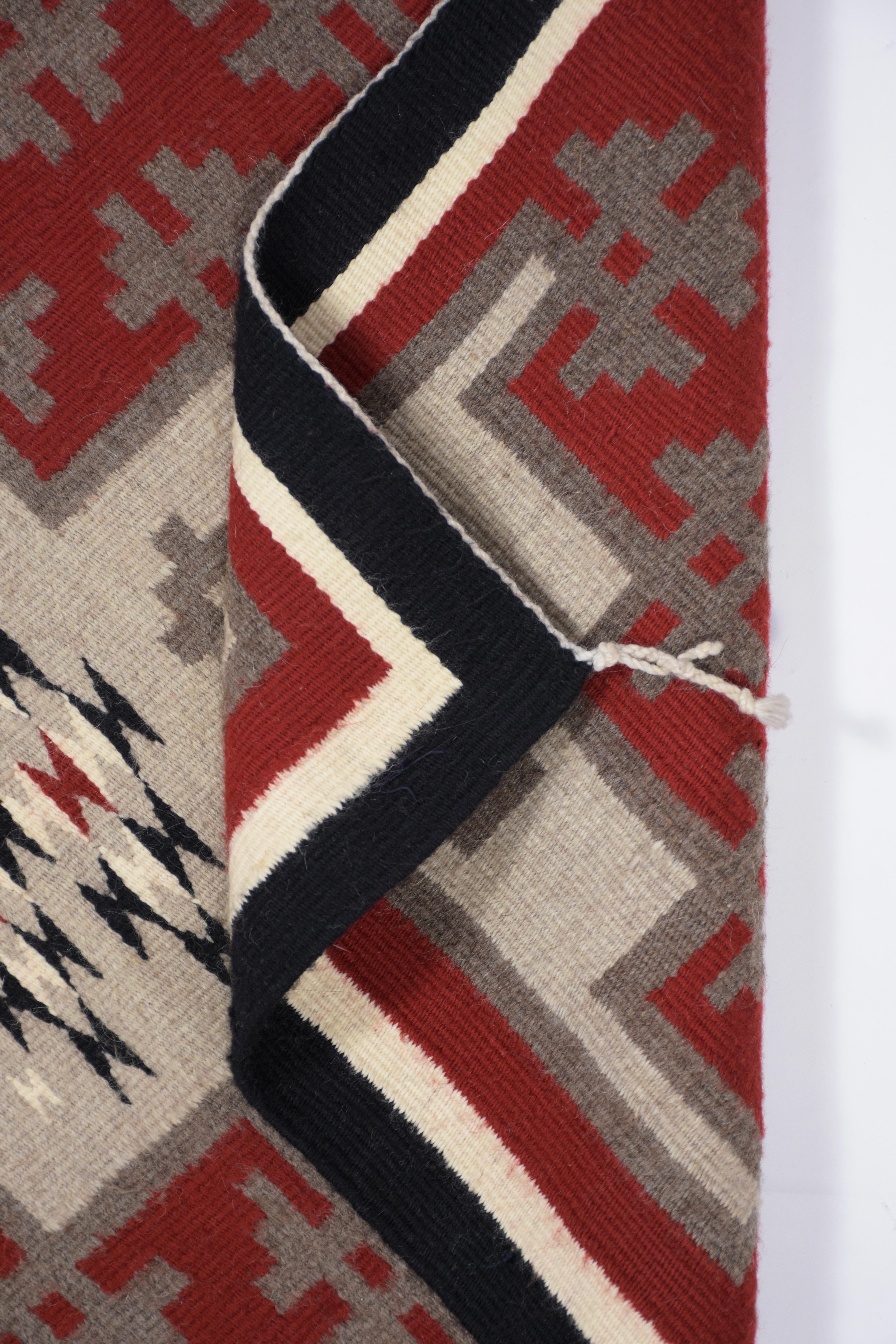 Hand-Knotted Vintage Navajo Rug