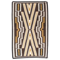 Vintage Navajo Rug, Handmade Wool Oriental Rug, Caramel, Beige, Brown, Soft Gold