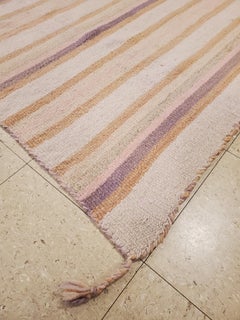 Vintage Navajo Rug, Handmade Wool Oriental Rug, Shrimp, Beige and Taupe