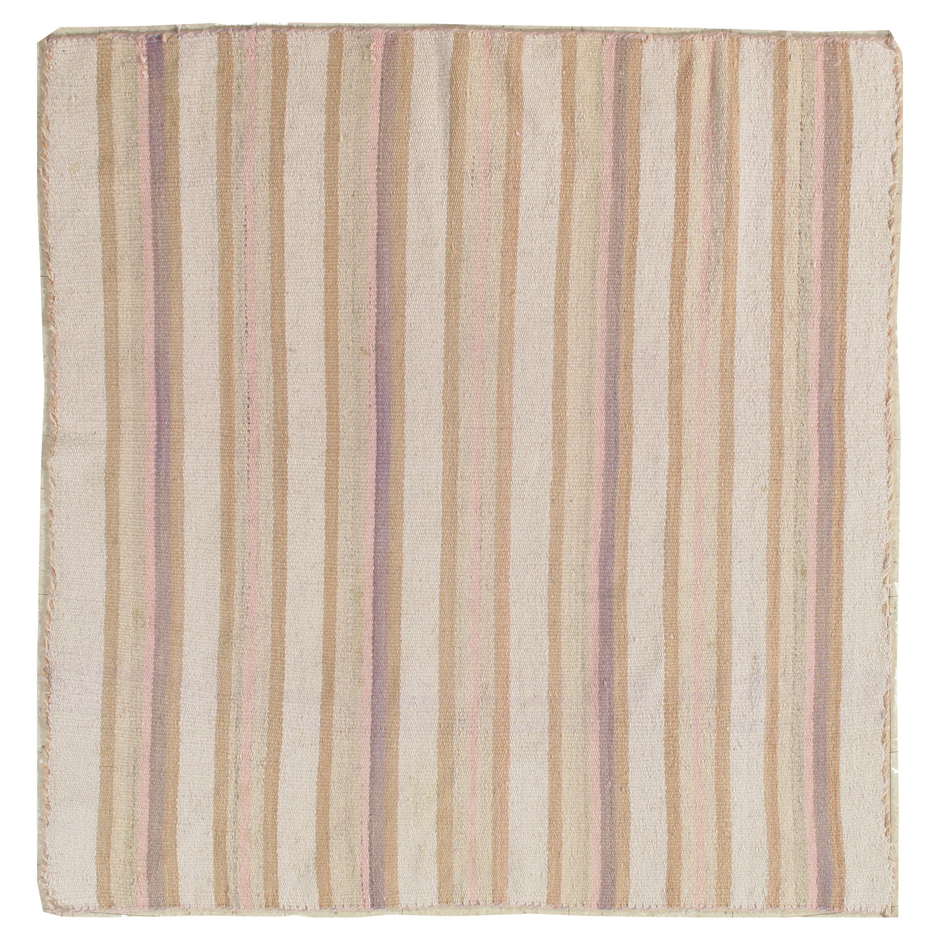 Tapis Navajo vintage, laine artisanale, crevette, beige et taupe en vente