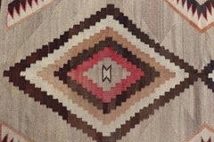 Vintage Navajo Rug in Gray, Ivory, Black, Brown, & Red 4'4 x 6'3