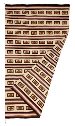 Circa 1930 Vintage Navajo Chinle Rug with Banded & Diamond Geometric Motifs