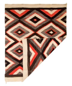 Circa 1920s–1930s Vintage Navajo Rug with Bold Diamond Pattern, Trading Post Era