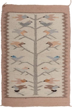 Vintage Navajo Rug with Tree of Life Pictorial