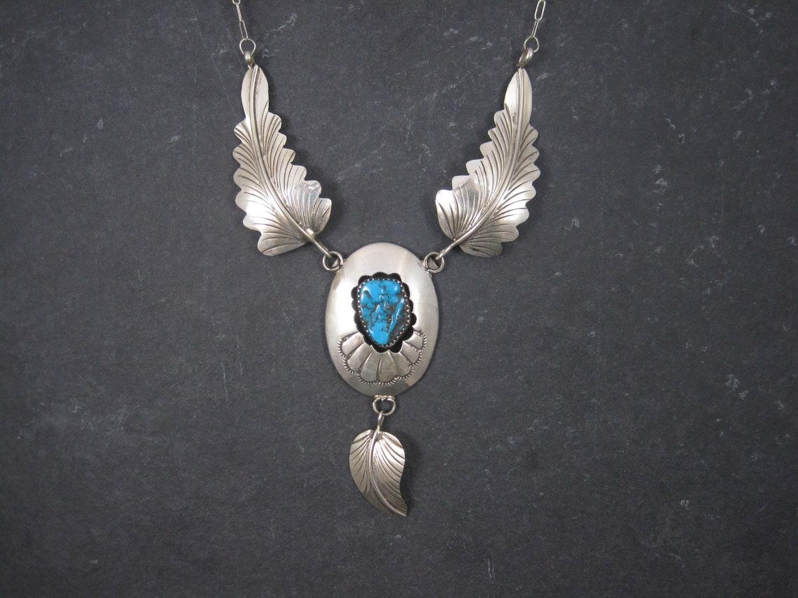 Vintage Navajo Shadowbox Feather Necklace Arnold Maloney For Sale 2