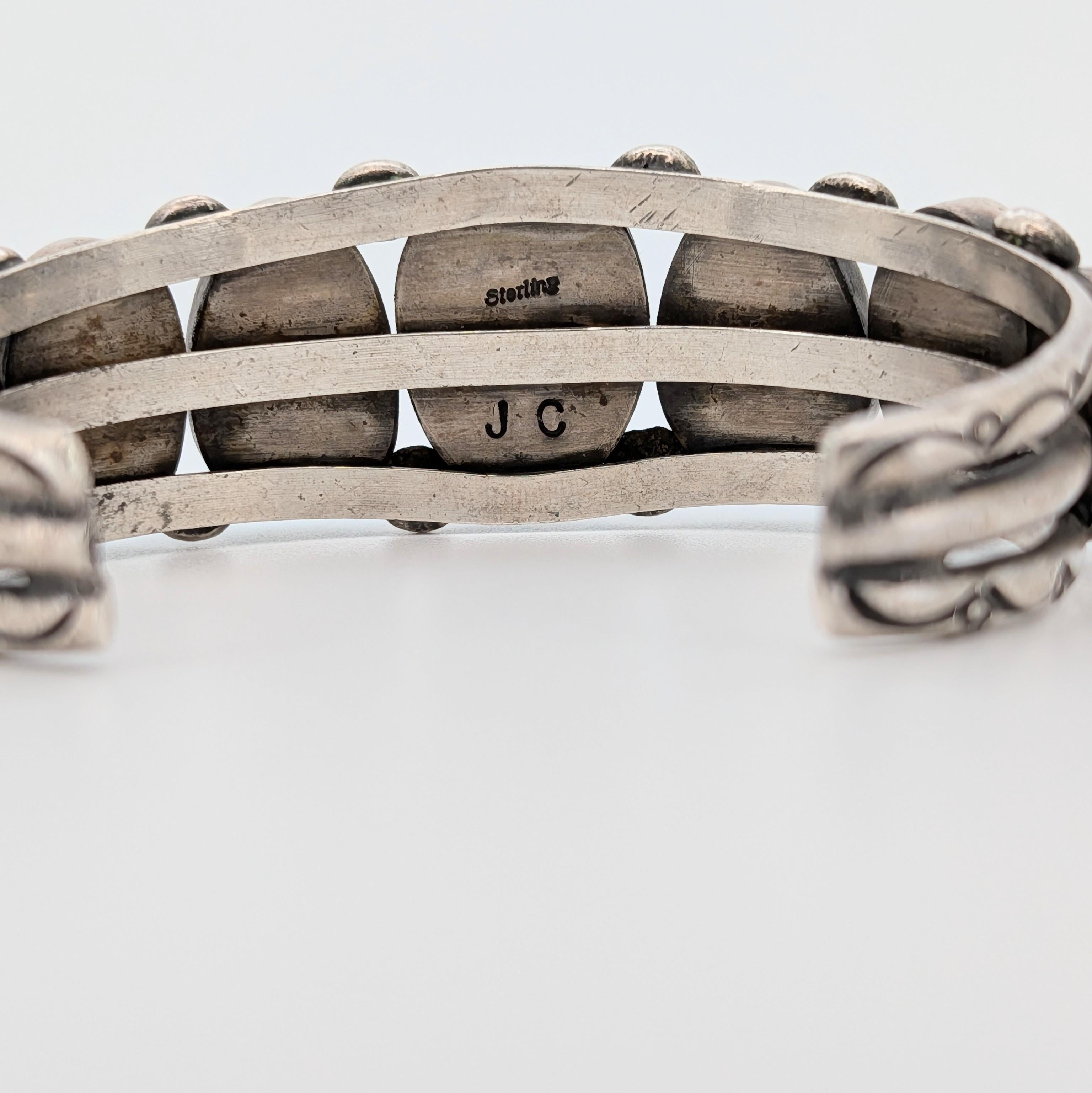 Vintage Navajo Sterling Cuff by Jessie Claw with High-Grade Kingman Turquoise en vente 14