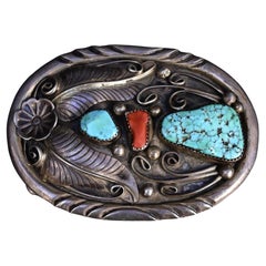 Colossal Native American Navajo Chunky Dunky Coral Turquoise Sterling Silver Native Ring Colossal Native American Navajo Chunky Dunky Coral Turquoise Sterling Silver Native Ring