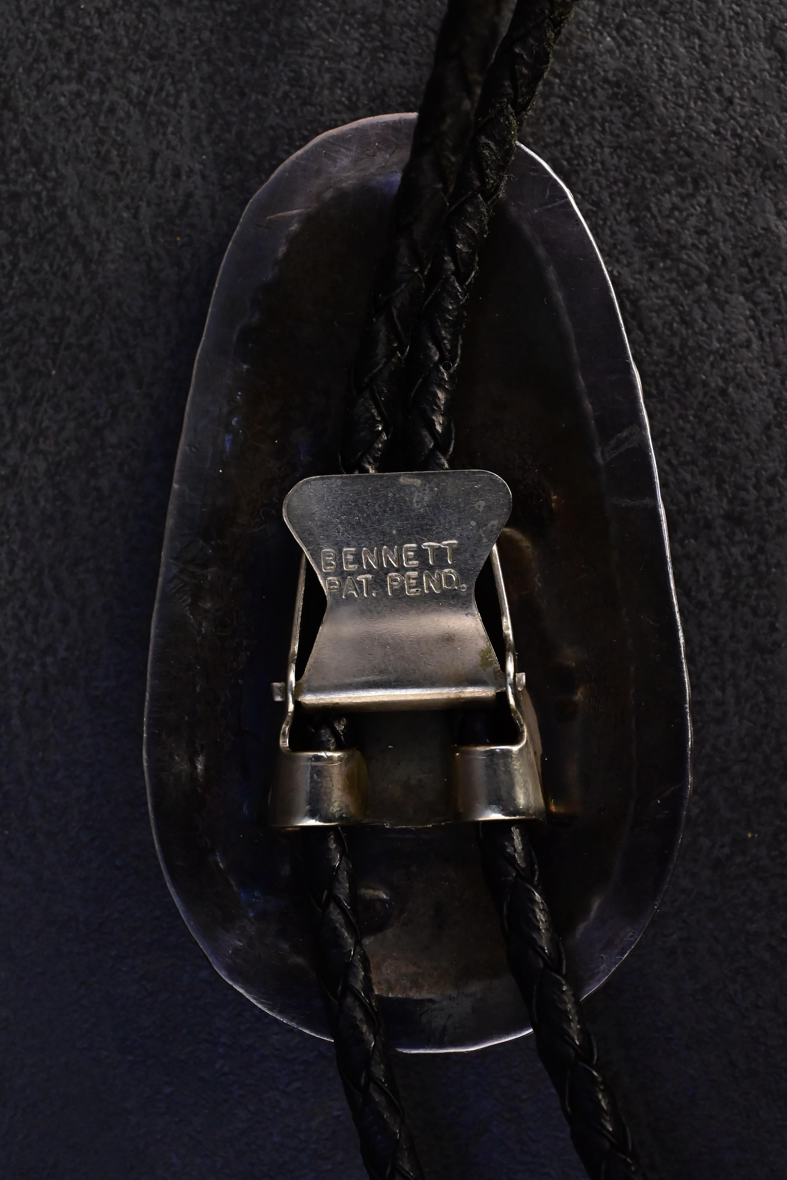 Vintage Navajo Sterling Silver Bolo Tie with Turquoise & Coral In Good Condition For Sale In Media, PA