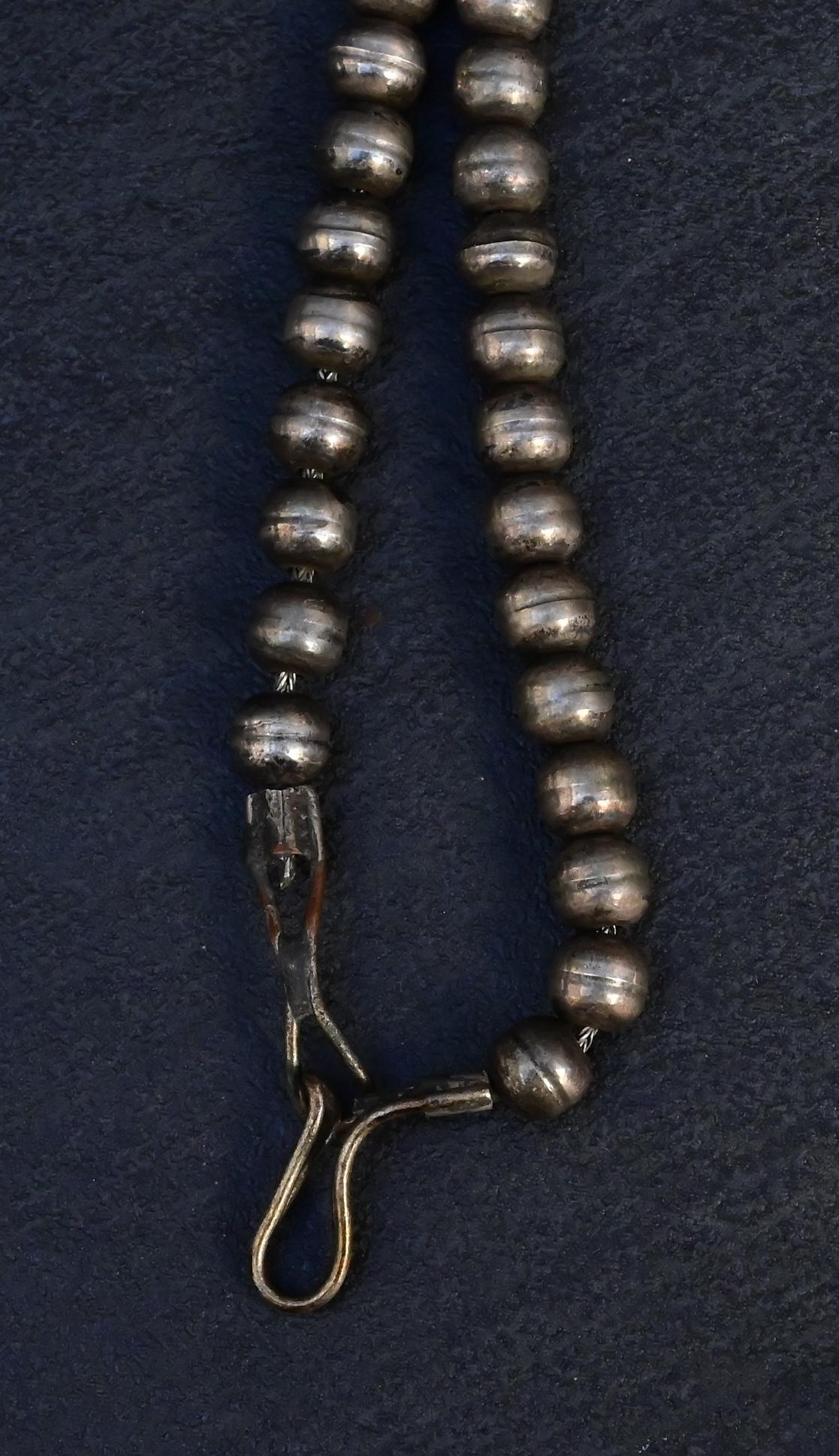 Women's Vintage Navajo Sterling Silver Naja Necklace with Turquoise – 80.28g For Sale
