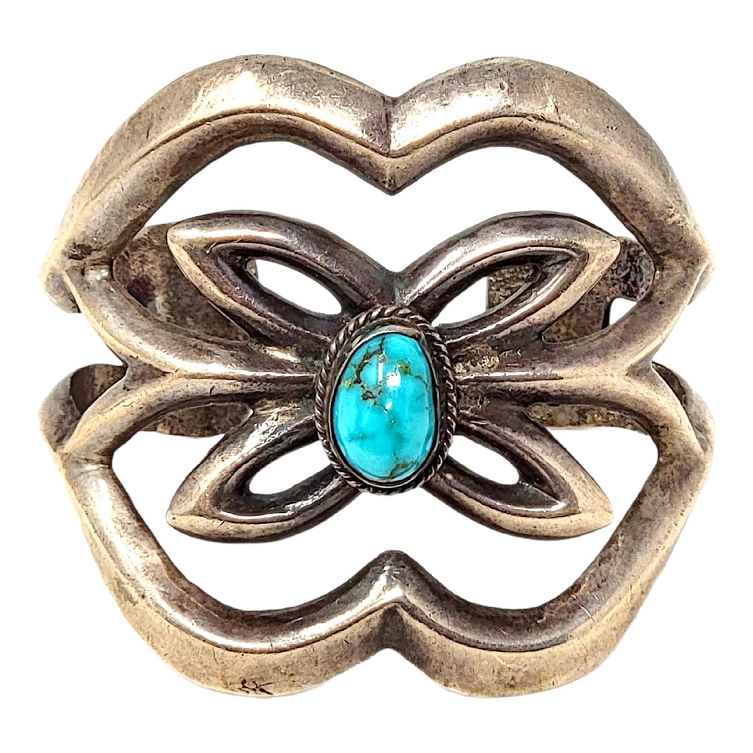 Navajo Sterling Silber Sand gegossen breite Manschettenarmband Türkis Schmetterling