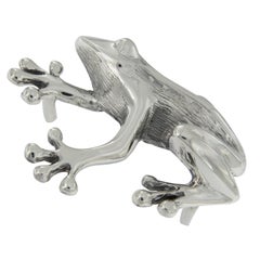 Vintage Navajo Sterling Silver Tree Frog Belt Buckle Signed HB