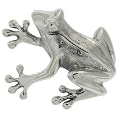 Vintage Navajo Sterling Silver Tree Frog Belt Buckle Signed HB