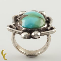 Vintage Navajo Sterling Silver & Turquoise Ring, Size 7