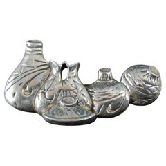 Vintage Navajo Sterling Silver Vase Pottery Brooch Kay Yazzie