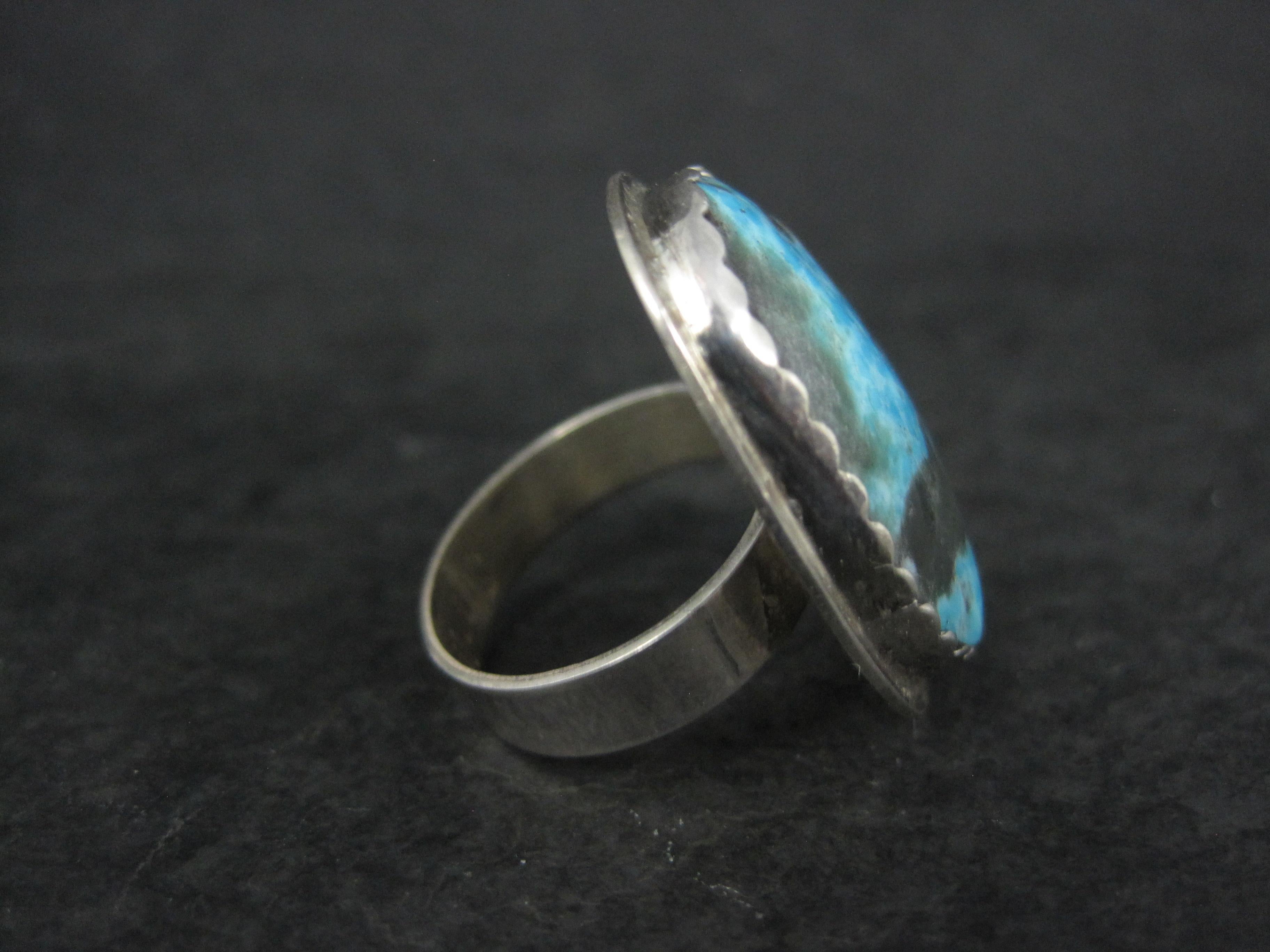 Anello di turchese d'epoca in argento Navajo misura 7 in vendita 4