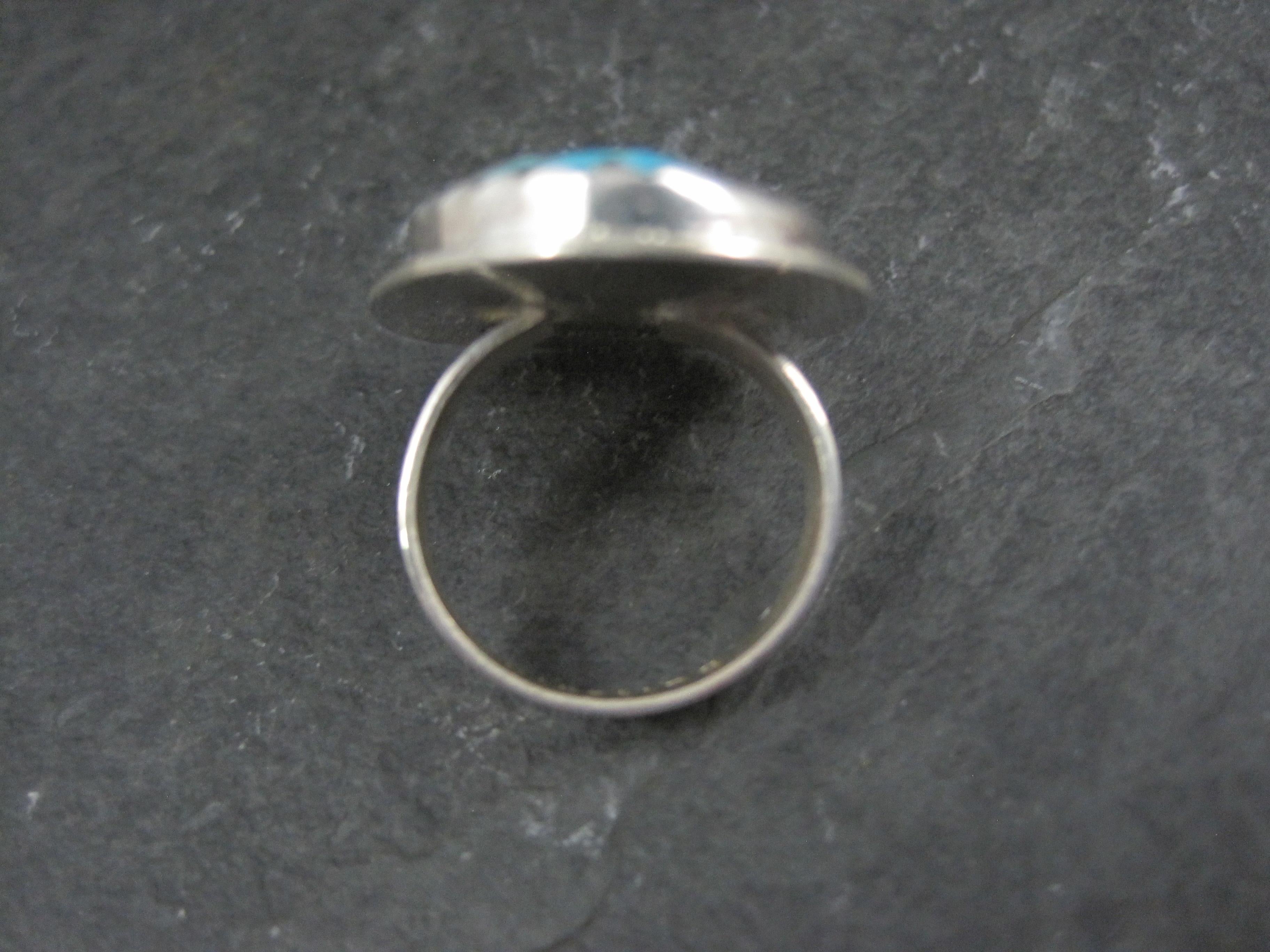 Anello di turchese d'epoca in argento Navajo misura 7 in vendita 5